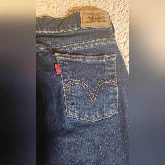 LEVI'S 505 Straight Leg Mid Rise Dark Wash Blue Denim Jeans Women's Size 4 X 28 - Picture 5 of 5